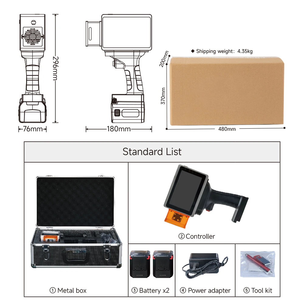 PEKOKKO Handheld Portable Laser Marking Machine L4Pro Engraving System for DIY Craft,Batch Date/Number Code,QRcode,Barcode,Logo