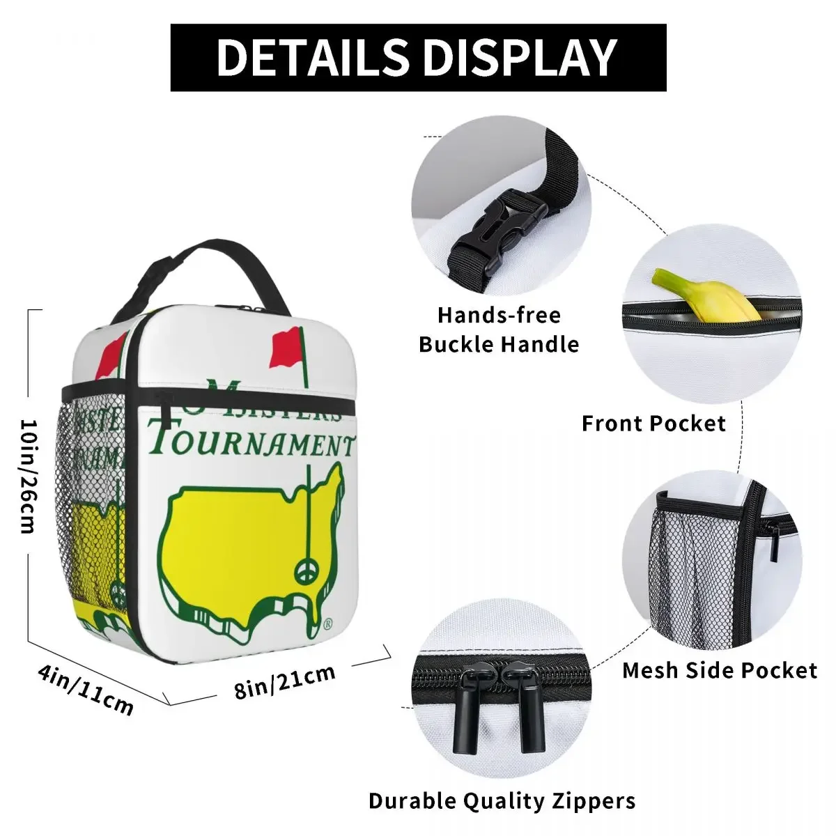 Masters Tournament Thermal Insulated Lunch Bags School Golf Sport Portable Box for Lunch Thermal Cooler Food Box