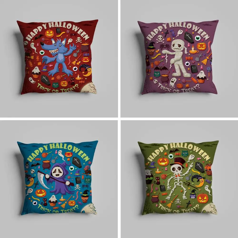 

Happy Halloween Pillow Case Pillowcase For Car Pillows 60x60 Cushions Luxury Double Sided Cover Home And Decoration Sofa 30x30