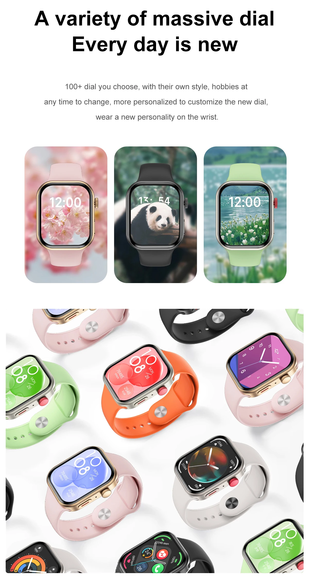 LIGE Ultra Smart Watch 3 Armbänder für Männer und Frauen, AMOLED, Herzfrequenz, Bluetooth, Anruf, Sport, Fitness, wasserdicht, Smartwatch für iOS und Android – Detail 8