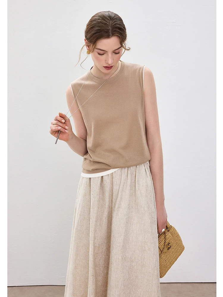 

Классический трехцветный вязаный шерстяной жилет из австралийской мериносовой пряжи 60-й плотности, приталенный, с круглым вырезом, H-образный, для ношения под одеждой, в стиле Cleanfit