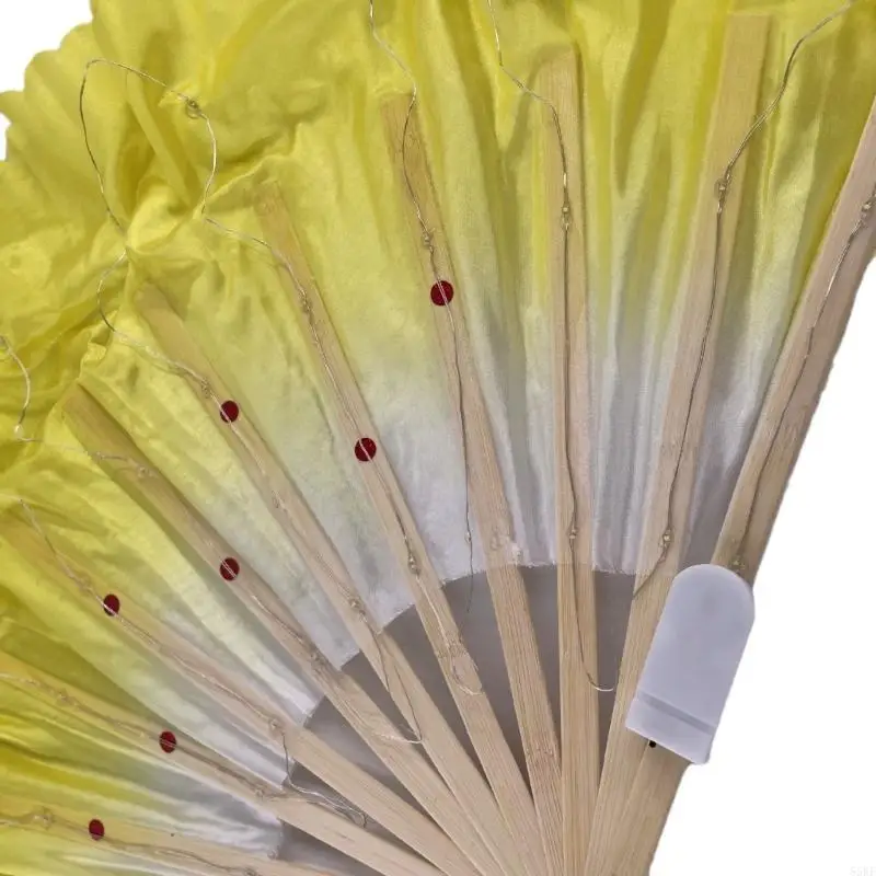Light up Folding Hand Fan,Glowing Handheld Folding Fan LED Chinese Hand Fan Decorative Folding Fan for Dances Party 55KF