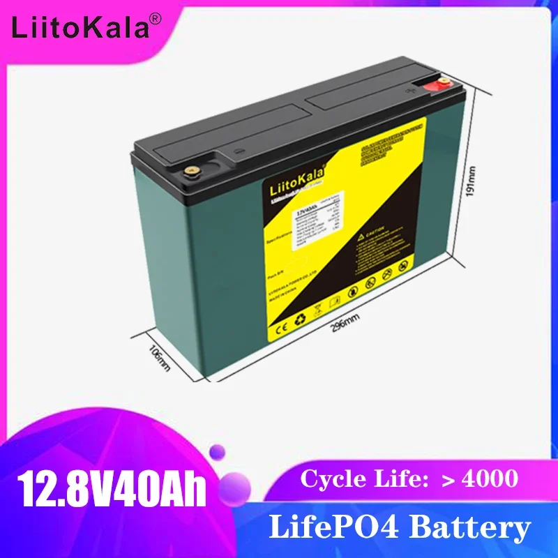 1pcs LiitoKala 12V  30Ah 40Ah 60Ah +LCD LiFePO4 Batte for Camper Van Waterproof Golf Cart Off Grid Solar Outdoor Power Suppl