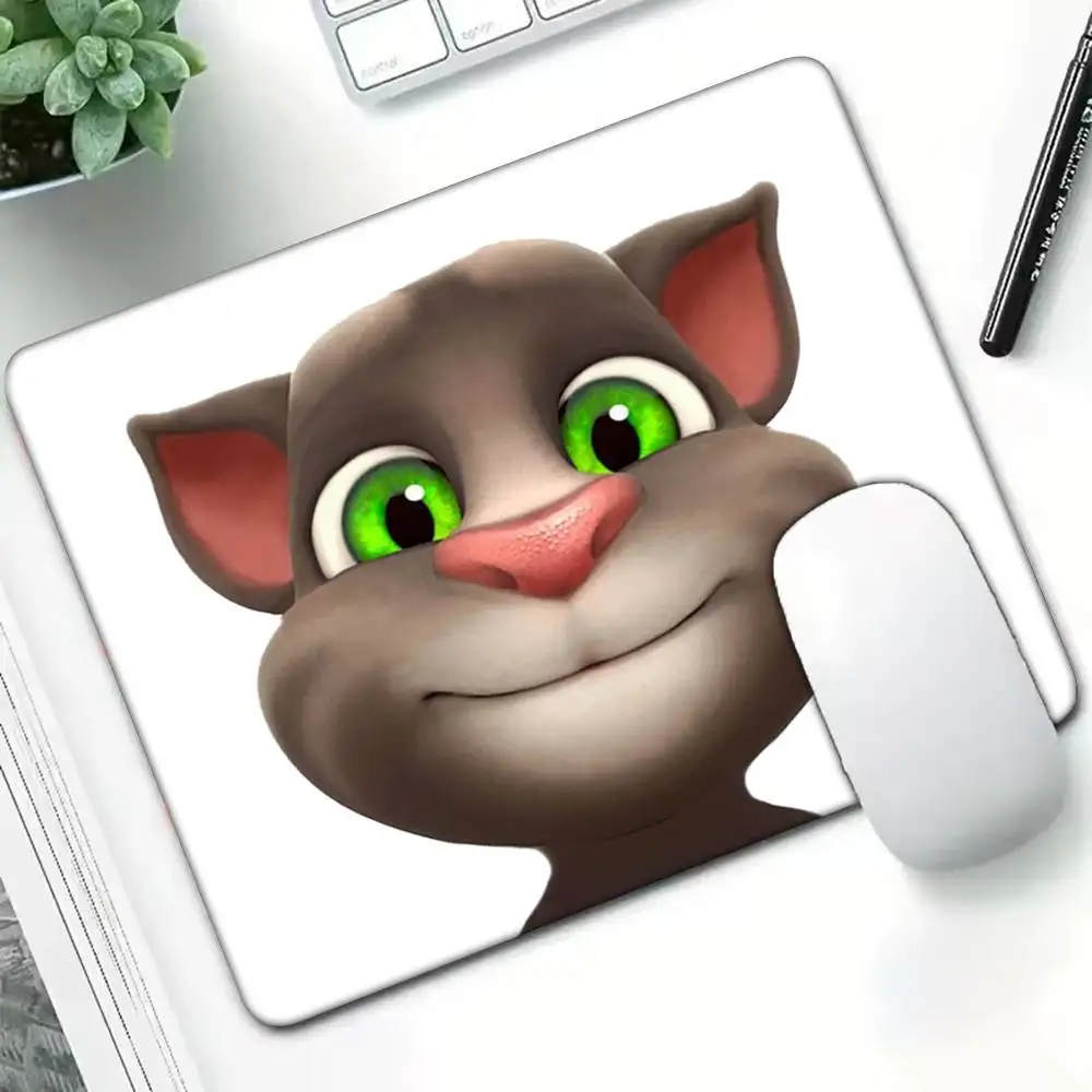 1 قطعة لوحة ماوس T-Tom Cat الحديثة LockEdge الصغيرة للاعبين وسادة مكتب الكمبيوتر مستطيلة المضادة للانزلاق المطاط