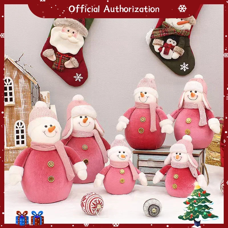 25-60CM Christmas Present Santa Claus Plush Toy Cartoon Snowman Stuffed Doll Anime Elk Collection Souvenir Kawaii Birthday Gift