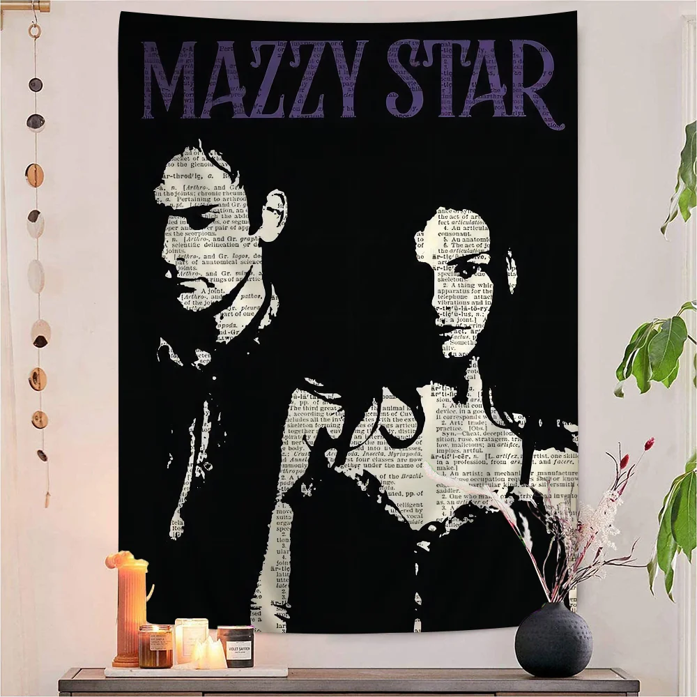 Pop Music Album Mazzy-Star Colorful Tapestry Wall Hanging Hanging Tarot Hippie Wall Rugs Dorm Wall Art Decor