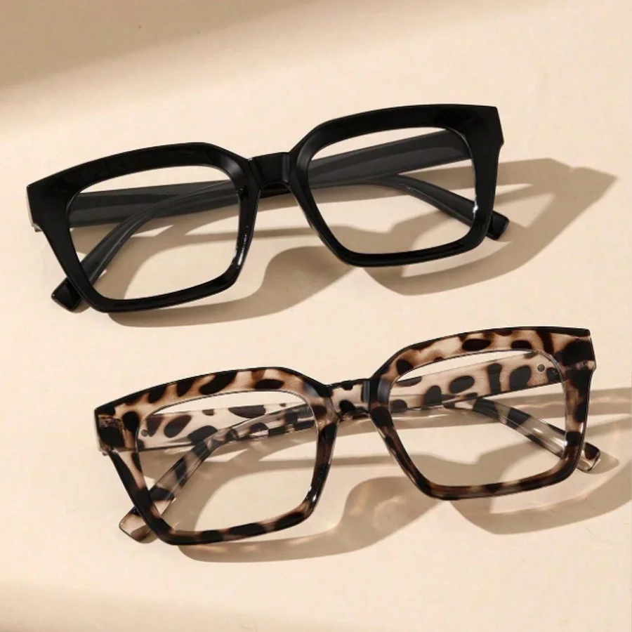 2/3 PCS Women\'s Square Frame Transparent Glasses fashion Sunglasses Daily Holiday Decoration Glasses