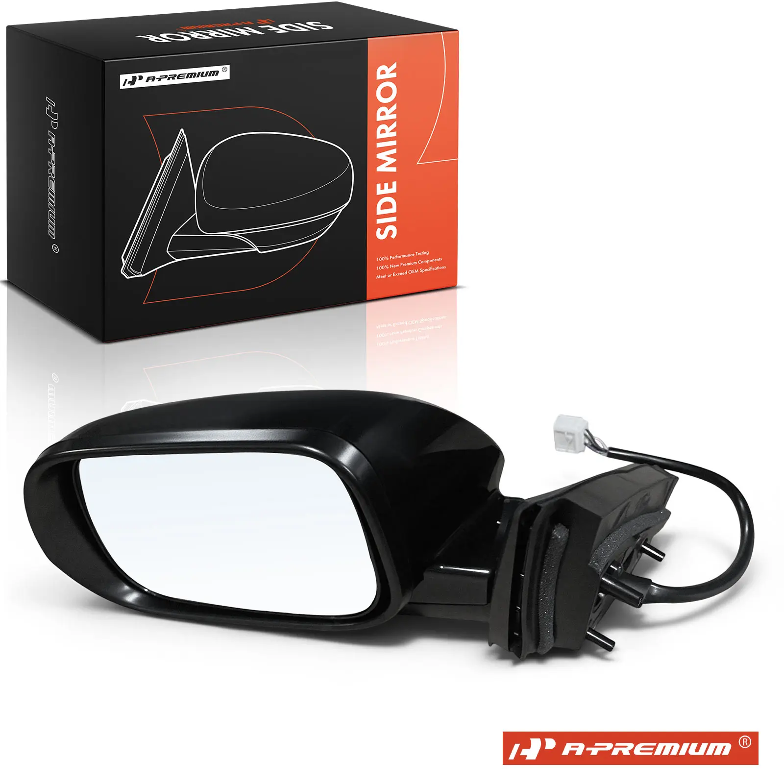 A-Premium Driver Side Power Door Mirror for Chevrolet Impala Caprice 1995-1996 Manual Folding Heated Smooth Black