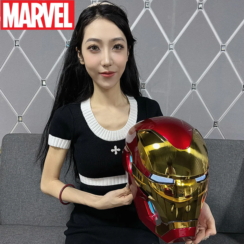 Marvel Iron Man 1:1 Helmet MK5 MK50 Remote Control Toys War Machine Cosplay Electric Open Close English Voice Christmas Gifts