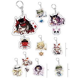 Hot Anime Luxiem VTuber Vox Akuma Mysta Rias Cartoon Keychain Student School Bag Itabag Keyrings Cosplay Fans Gifts