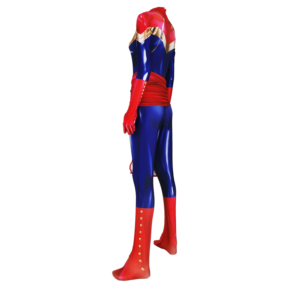 Capitão Ms Carol Danvers Cosplay Traje Zentai Bodysuit Suit Super-herói Macacões Halloween