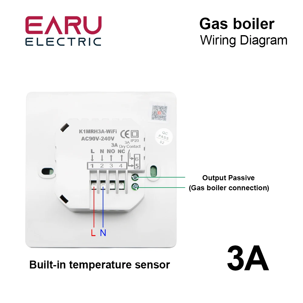 Tuya wifi thermostat temperatur regler wasser elektrische fußboden heizung trv AC90V-240V 3a 16a digital lcd display wand montiert