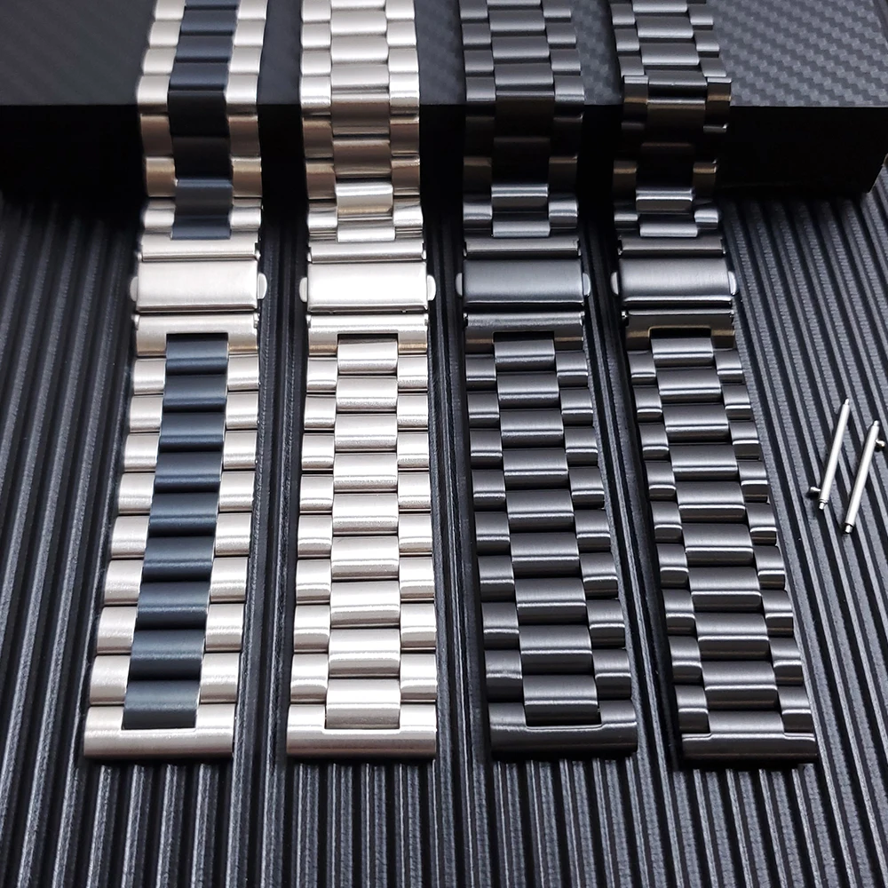 24mm Stainless Steel Strap Band For TicWatch Pro 5 Metal Link Bracelet Replacement Watchband Accessories