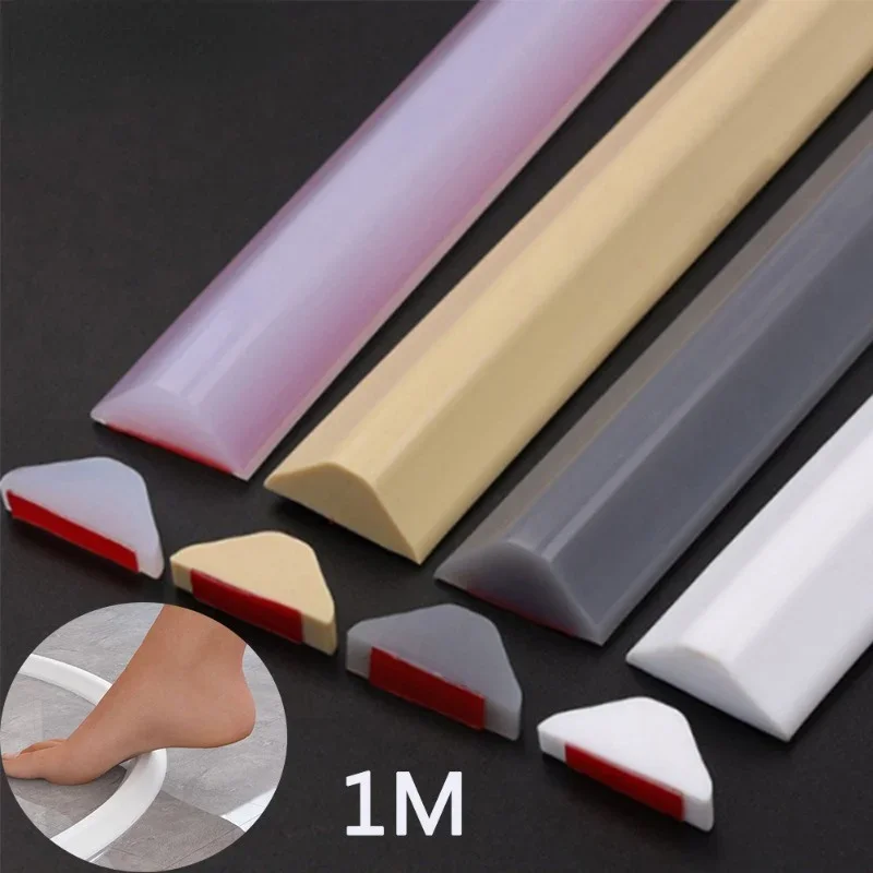 1M Bathroom Retention Basin Water Stopper Silicone Retaining Strip Water Shower Dam Flood Barrier Dry And Wet Separation Blocker