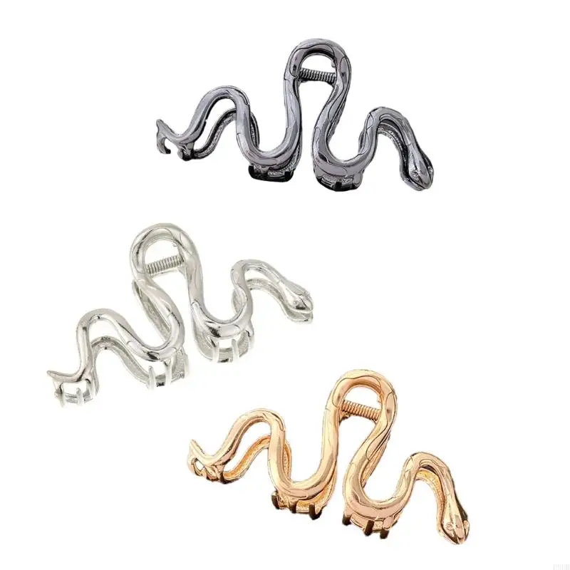 

P8DB Large Hair Clip Delicate Metal Snake Hair Clip for Woman Thick/Thin Hair