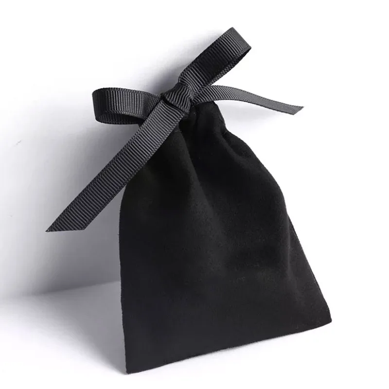 Black Suede Gift Bags 7x9cm 9x12cm 11x14cm 18x30cm pack of 50 Makeup Eyelashes Hair Storage Sack Jewelry Flannel Pouch