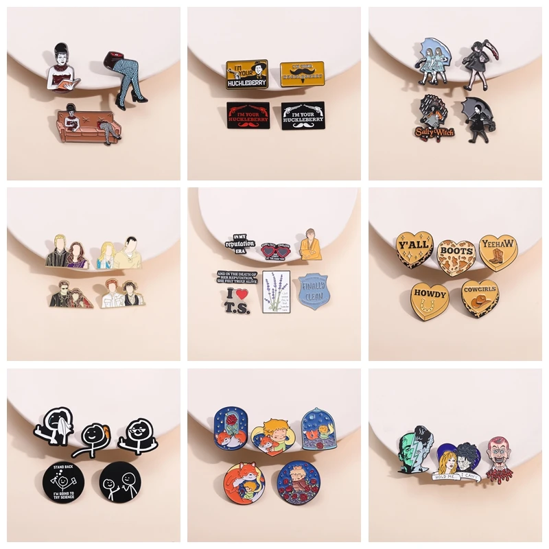 2-7Pcs/Sets Classic Warm Healing anime series Movies Enamel Pins Rose Boy Metal Brooch Lapel Badge Gothic Fans Wholesale Gift