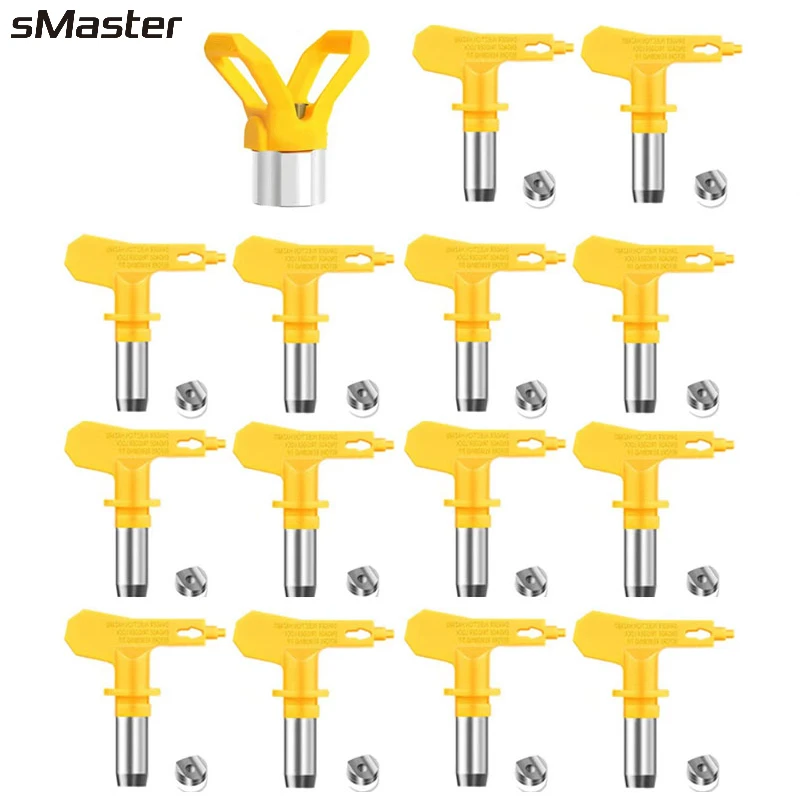 sMaster 3600psi Airless Tips 215 217 221 311 315 321 411 for Paint Sprayer Yellow Multiple Models Airless Spray Gun Nozzle Tip