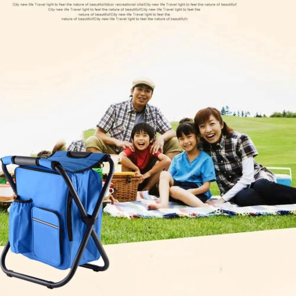 

Wear-resistant Camping Folding Chair With Cooler Bag Strong Load-bearing Smart Fishing Chair Sturdy Handbag style