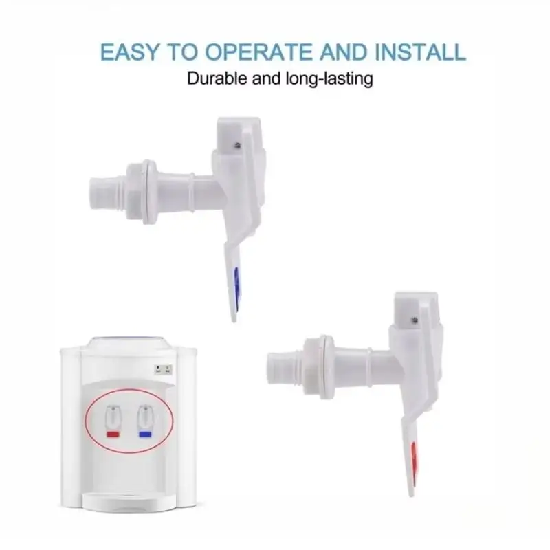 1 Pair Universal Push Type Water Dispenser Tap BPA Free Plastic Hot Cold Valve for Office Water Fountains