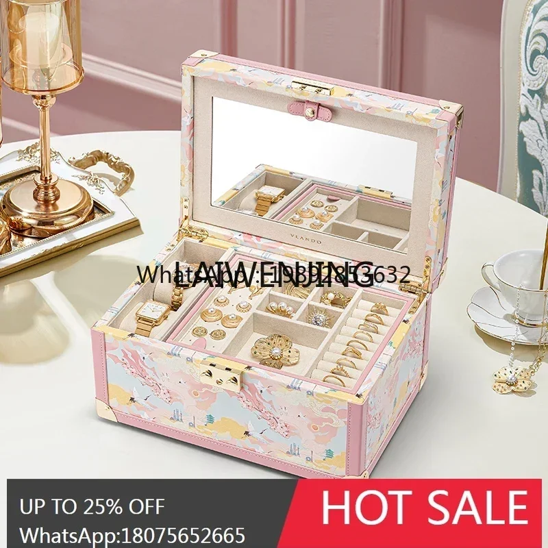 B1 light luxury jewelry box with lock ring storage box