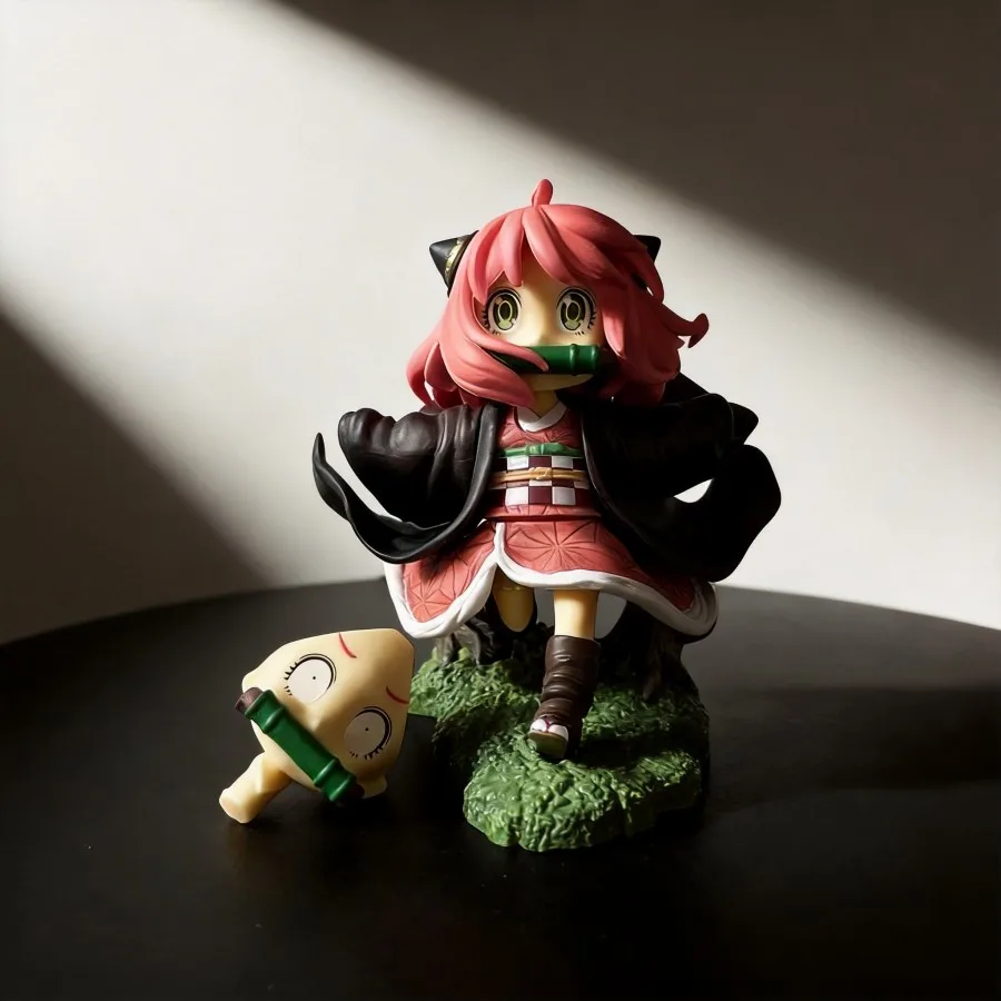 

Spy x Family, Demon Slayer Anya Forger (Cos Nezuko) Anime Figure 12cm - Q Version | Collectible Figurine To...