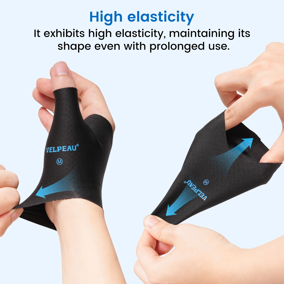 VELPEAU Daumen-Handgelenk-Stützhülle für Sport, leichte Arthritis und Sehnenentzündung, Unisex elastische Kompressionshülle 2 Stück – Detail 3