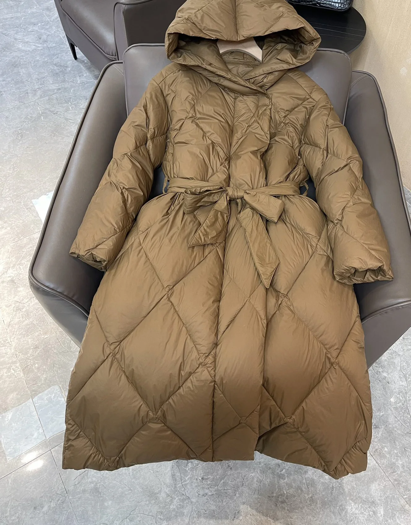 Women\'s Clothing diamond plaid long sleeve down jacket Winter New NO.1