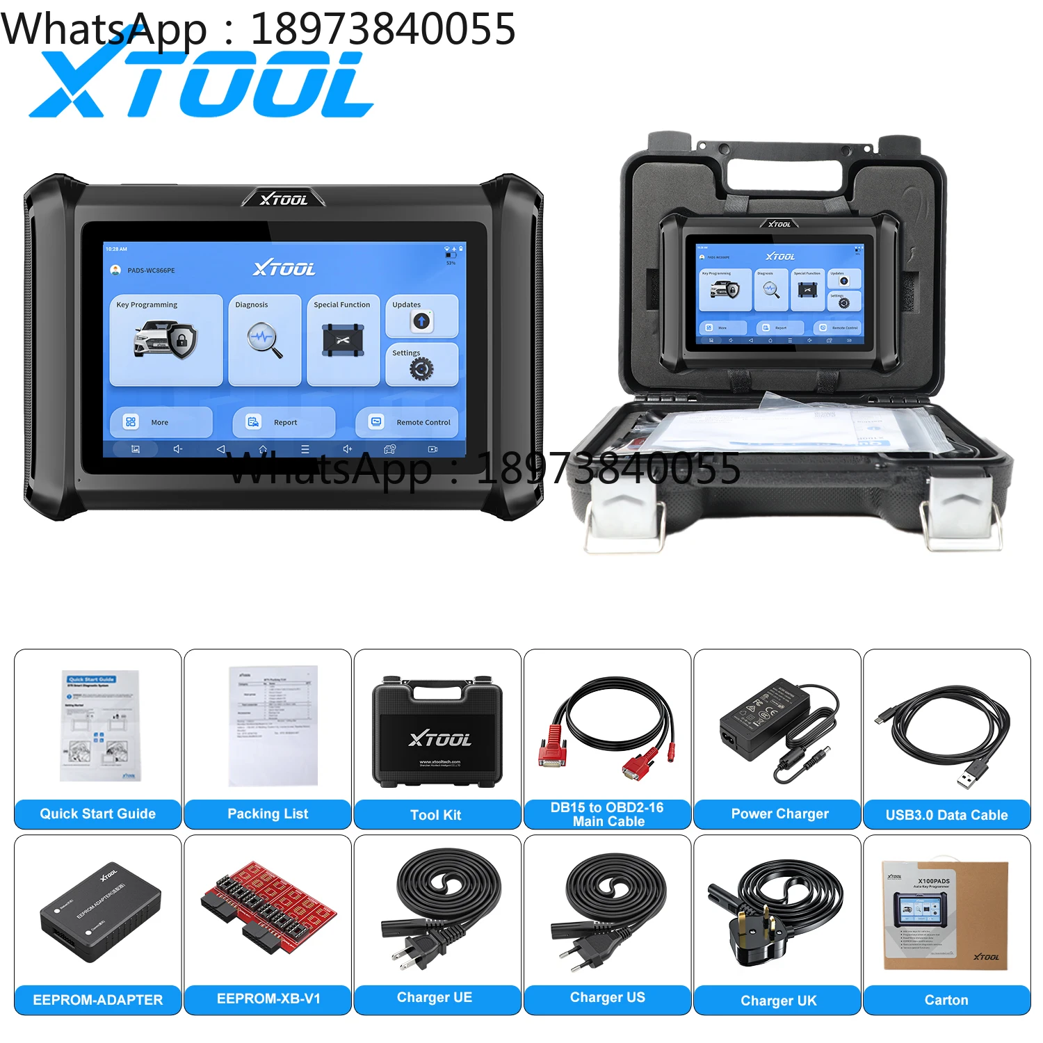 XTOOL X100 PADS Upgraded of X100PAD PLUS Car IMMO Key Programming Diagnostic Tool Read Key Pin Code All Key Lost CAN FD & DOIP