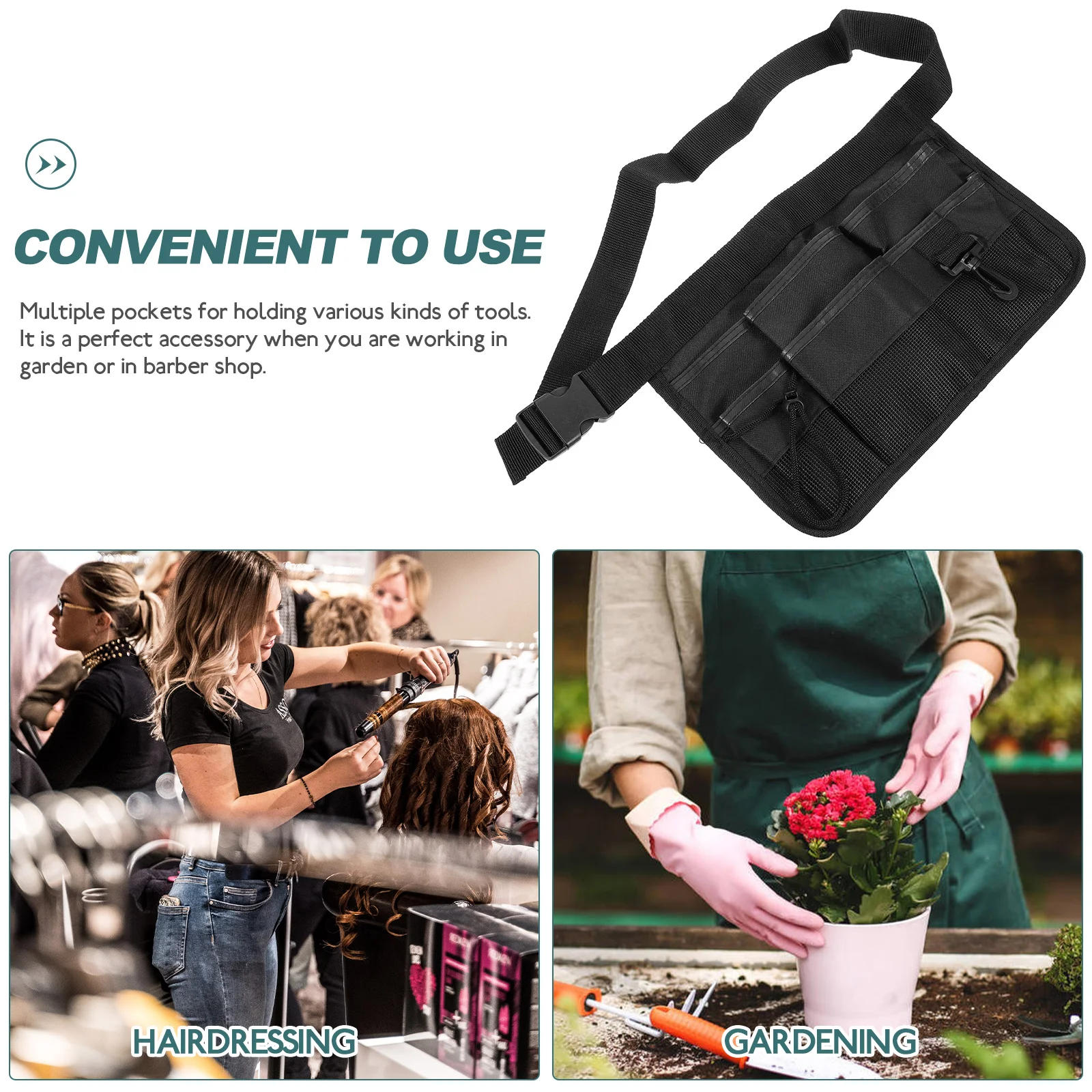 1pc Storage Waist Bag Pocket Tools Belt Bag Gardening Tool Organizer for Gardener Barber  (Random Style)