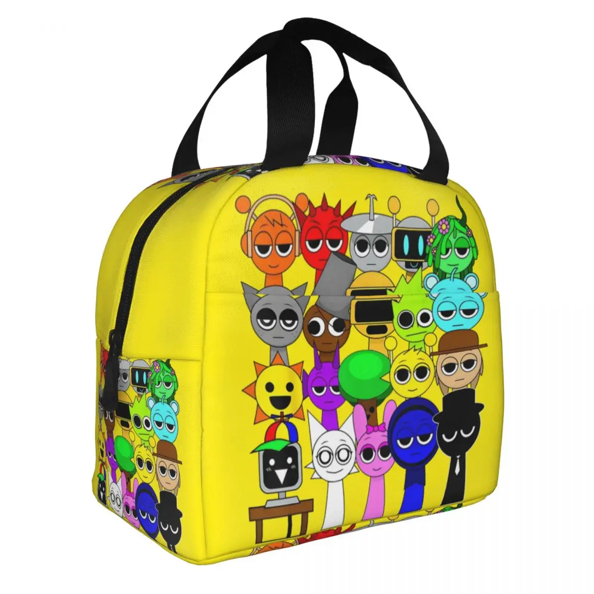 Incredibox Sprunki Insulated Lunch Bags Cooler Bag Lunch Container Horror Game Large Tote Lunch Box Food Handbags School Outdoor