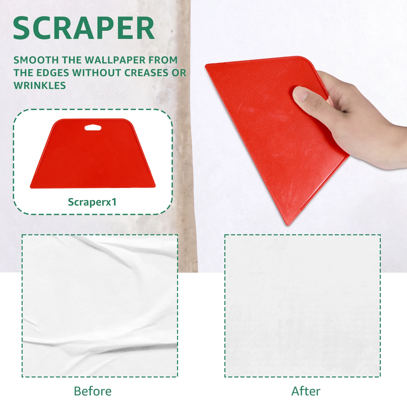 11Pcs Wallpaper Smoothing Tool Kit Reusable Wallpaper Tool Set Flexible Wall Paper Peal and Stick Tool with Seam Roller Tape image 2