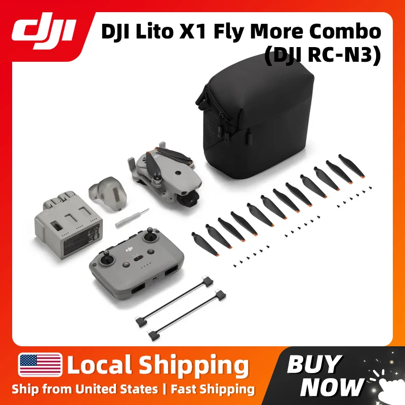 DJI Lito X1 Fly More Combo (DJI RC-N3) Omnidirectional Obstacle Sensing With Forward-Facing LiDAR, Fearless Flight