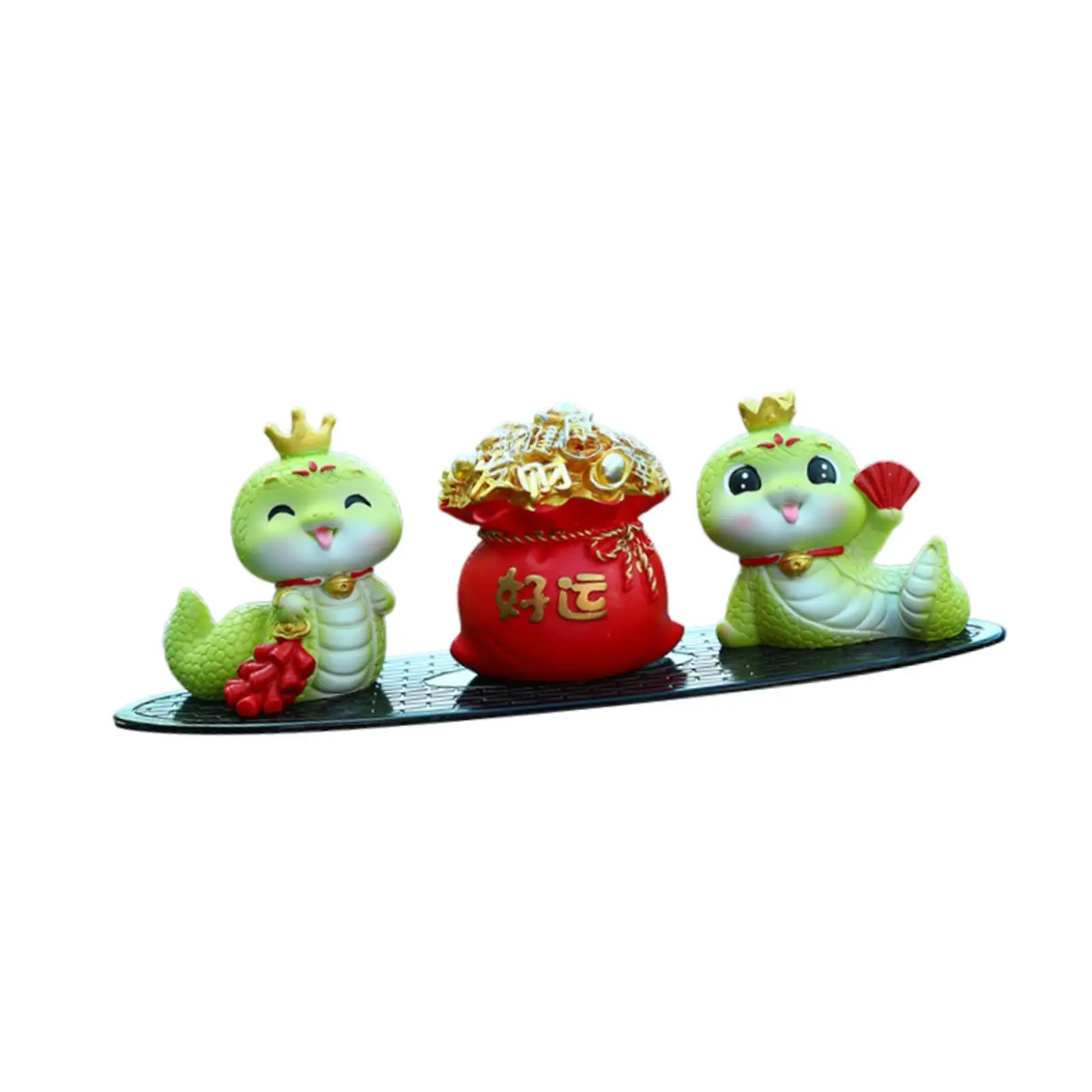 2025 Snake Miniature Figurines Creative Blessing Words Car Interior Sculpture for Desktop Home Decoration Landscape Gift Office