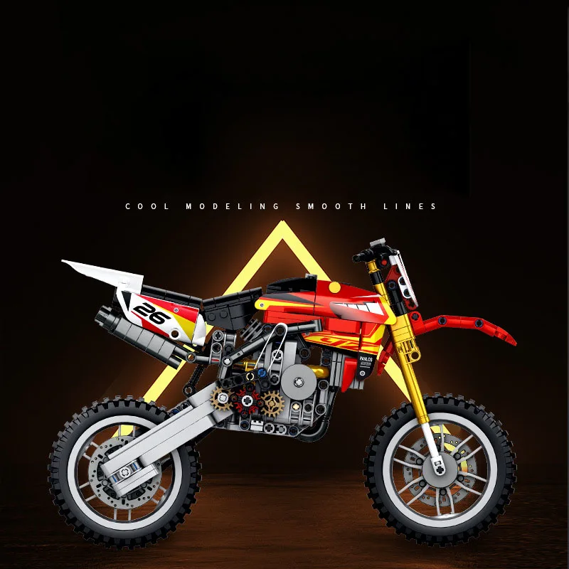 Technical Simulation Japan Yz450 Motorcycle Moc Building Block Dirt Bike Construction Model Bricks Toy Collection For Boys Gifts