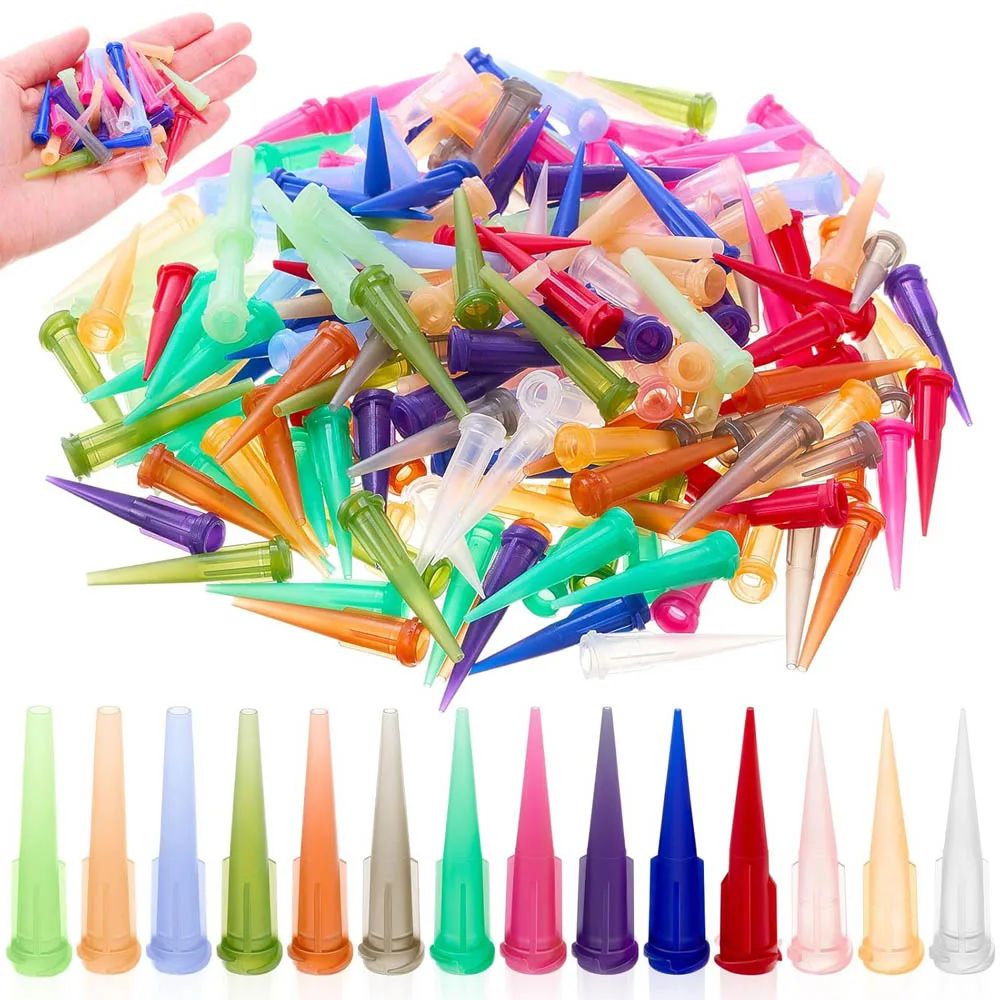 100PCS 10-30G 32mm TT Plastic Tapered Pinhead Liquid Dispenser Needles Tip plastic glue needle, for Refilling Glue Fluid
