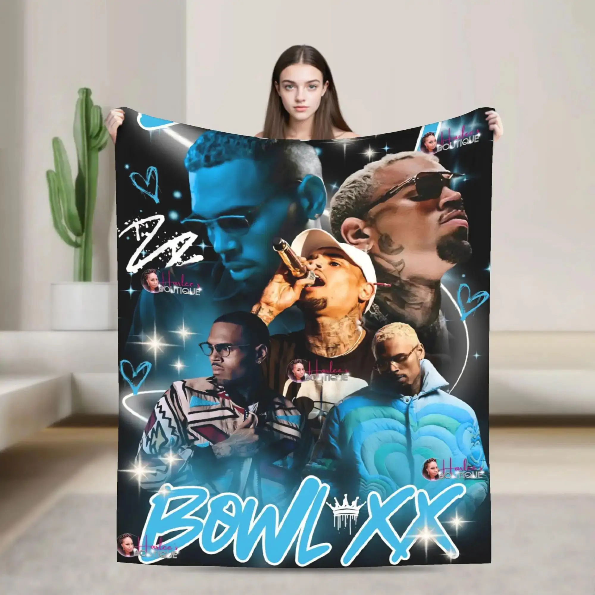 

Мягкое качественное одеяло Chris Brown Breezy Bowl XX для зимних путешествий, дивана, кресла, кровати, уютное одеяло с забавным дизайном