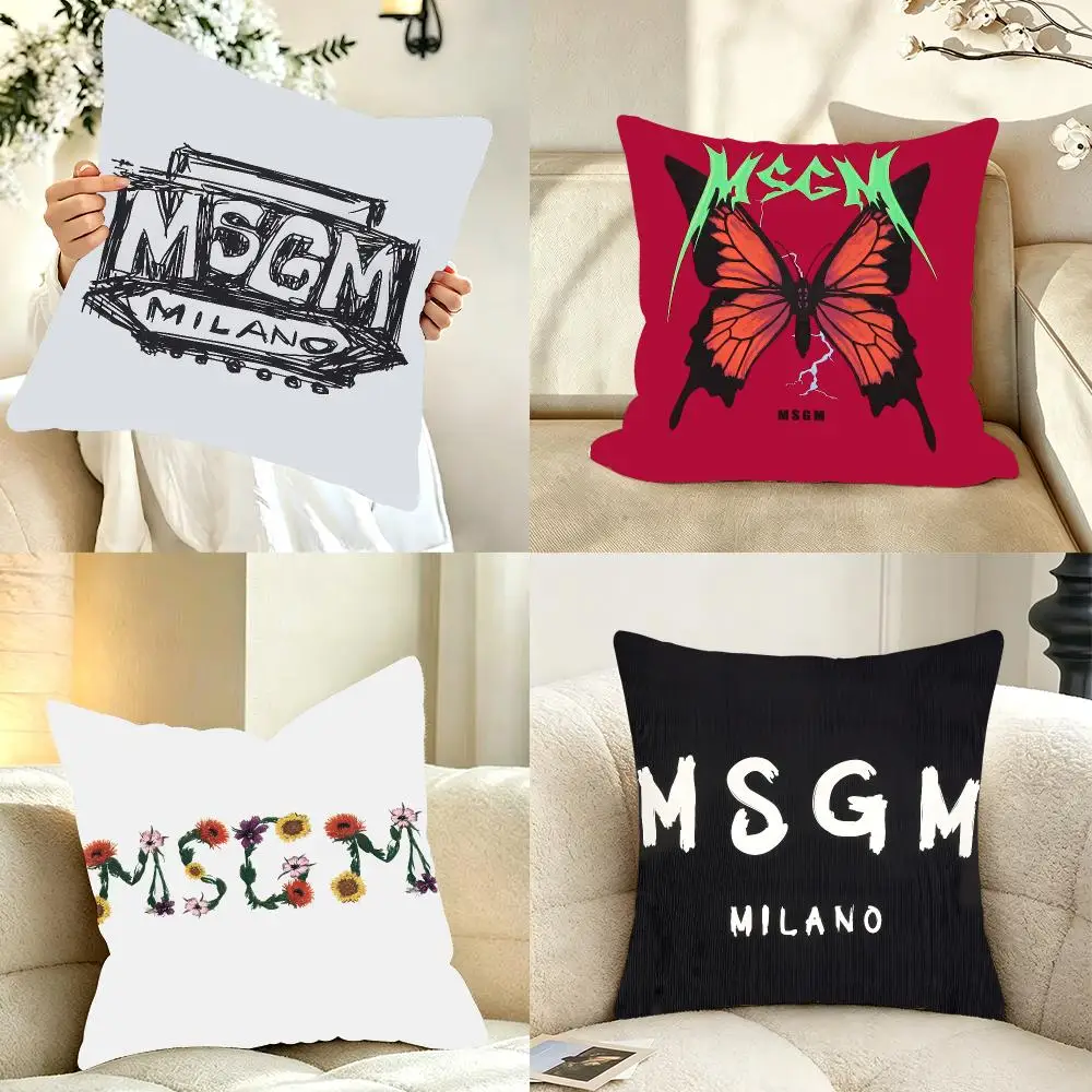 Brand Fashion Msgm Cushion Cover Bedroom bed reading backrest cushion Festive plush holiday Soft plush throw