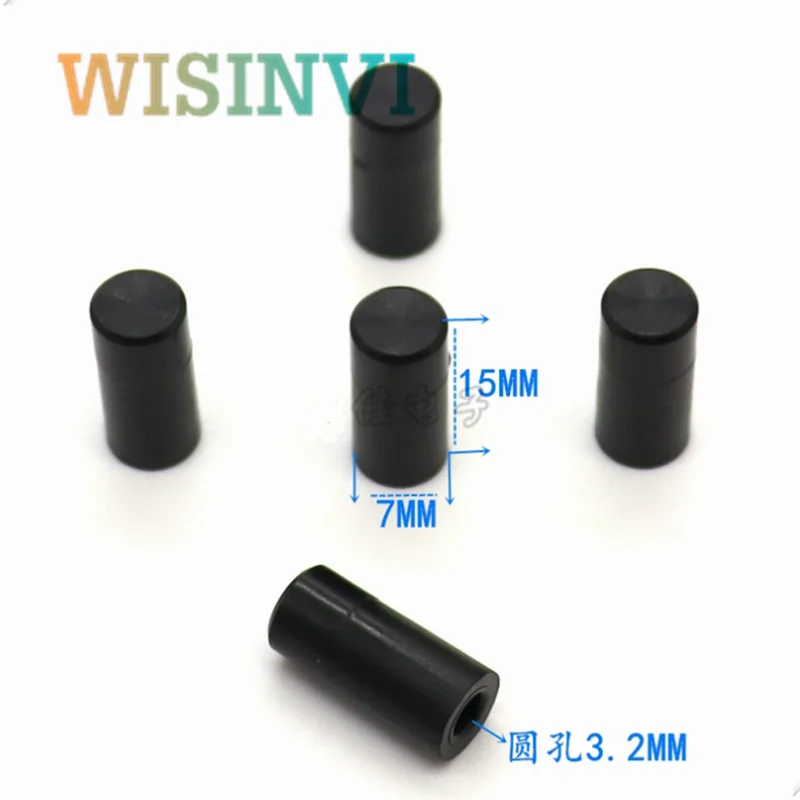 10PCS 7*15mm black plastic button cap light touch switch button cap round hole diameter 3.2mm