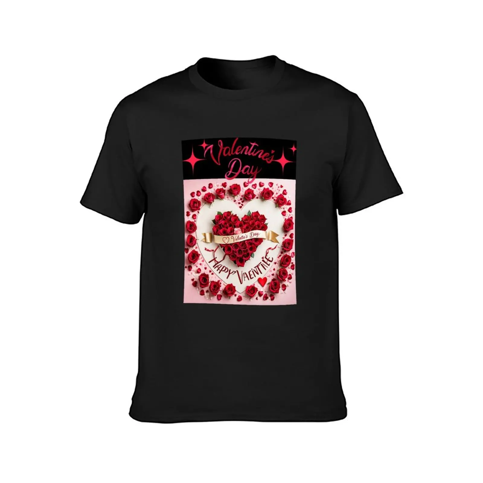 Romantic Rose Bouquet: Happy valentines day gift Design T-Shirt tees sports fans mens graphic t-shirts hip hop