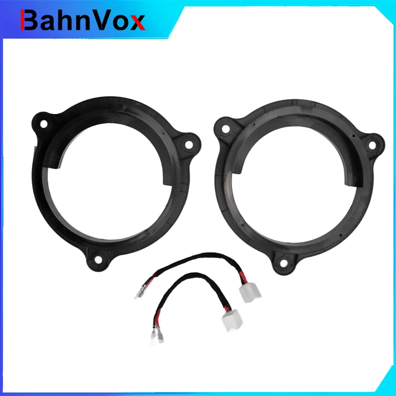 2pcs 6.5in Car Black Speaker Adapter Spacer Bracket Ring for Cable Ring Waterproof 6.5 inch for Nissan Qashqal X-Trail Teana