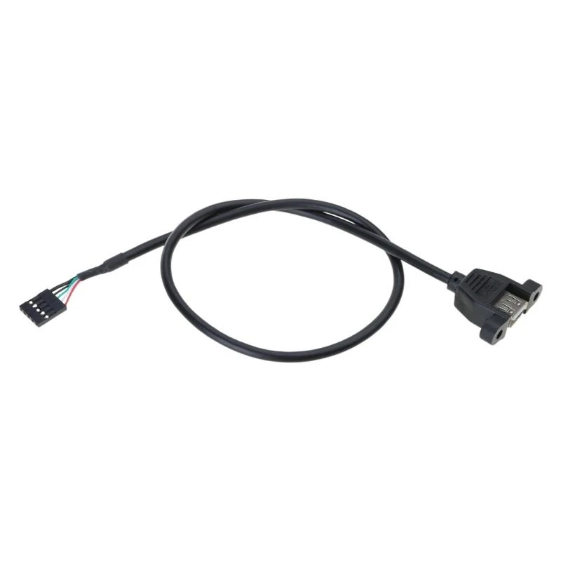  USB2.0 Female Panel Mount to 5Pin Female USB Header Motherboard Cable Cord