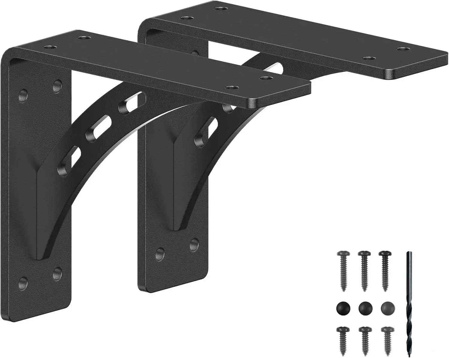 

7x6 Inch Heavy Duty Shelf Brackets, Max Load 1100 Lbs, Premium Alloy Metal Set of 2 for Fireplace Mantel and Countertop Support