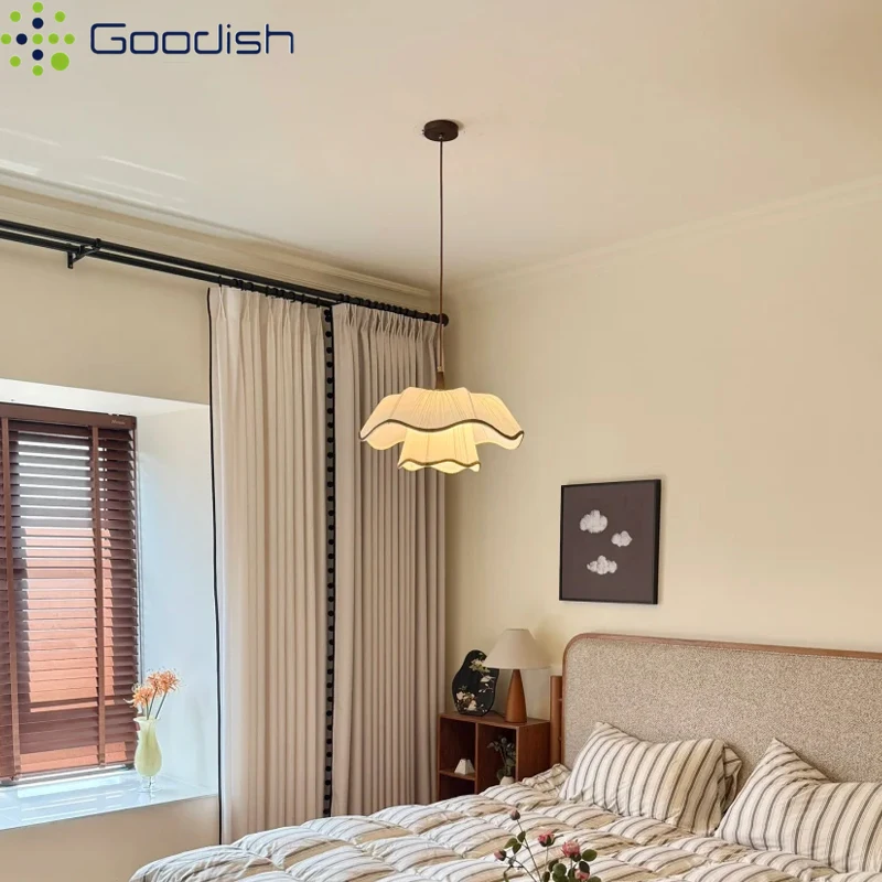 

Скандинавские французские креативные подвесные светильники, художественные ручные вязаные кремовые тканевые светодиодные лампы для гостиной, украшения дома, люстры