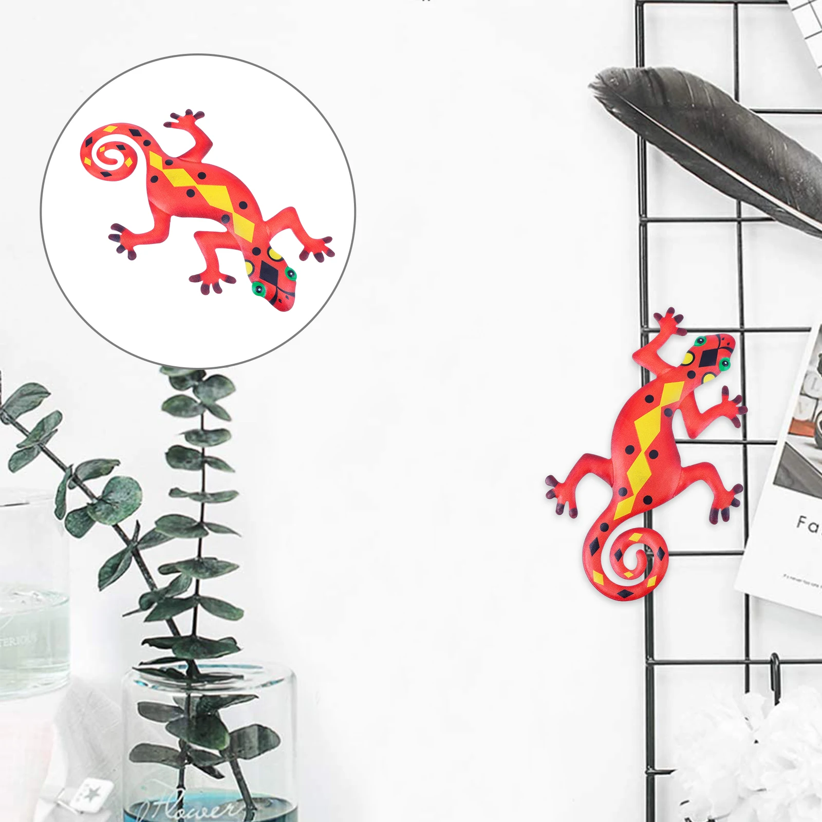 

Iron Gecko Iron Gecko Hanging Metal Wall Art Decoration for Bedroom Home Metal nament Unique Bright Color
