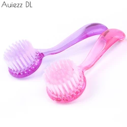 2Pcs/Pack Multifunctional Brush Plastic Nail Cleaning Brushes Round Head Powder Clear Scrubbing Dust Remover Manicure Tools