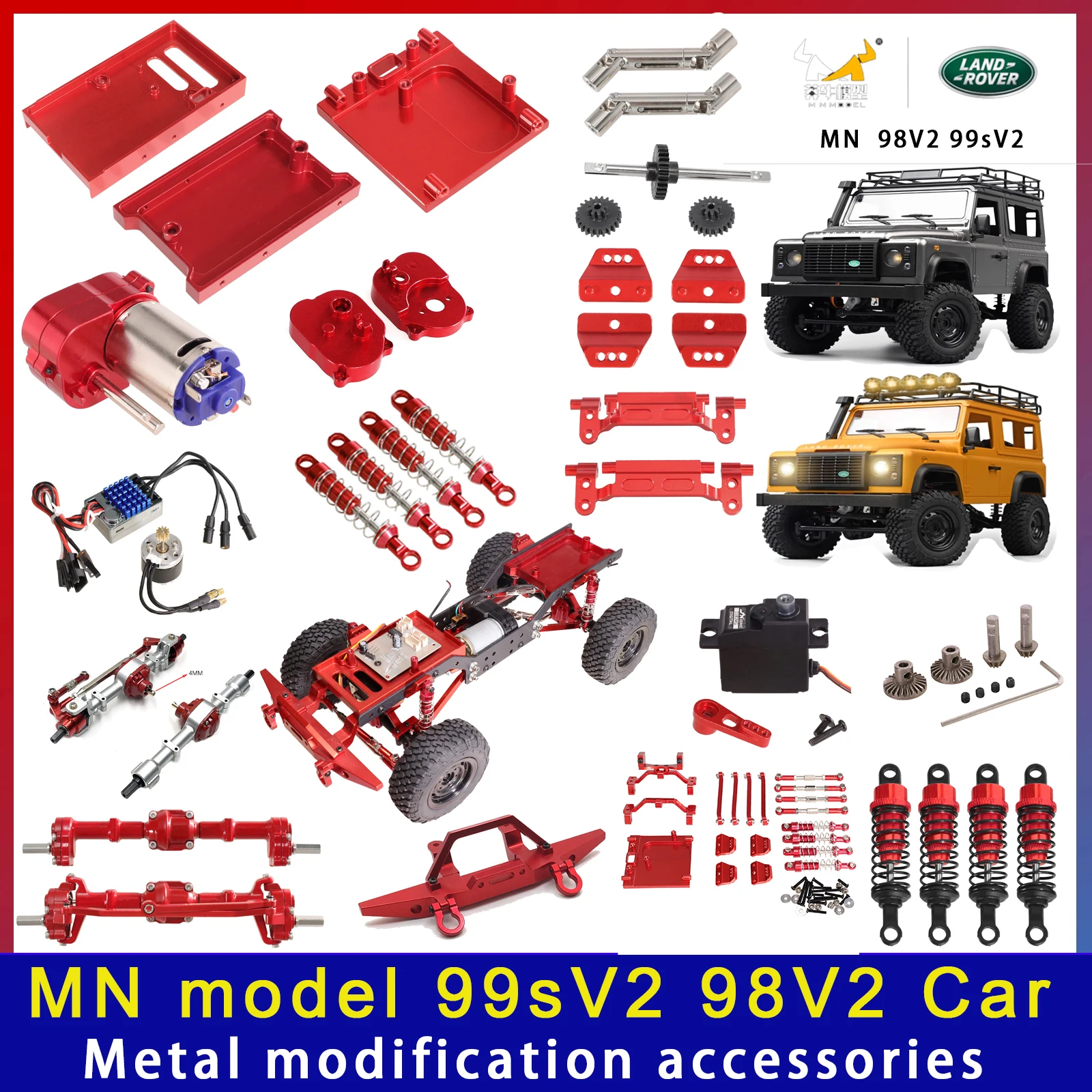 

MN 99sV2 98V2 1/12 remote control car NEW 2024 climbing car metal chassis upgrade and modification accessories