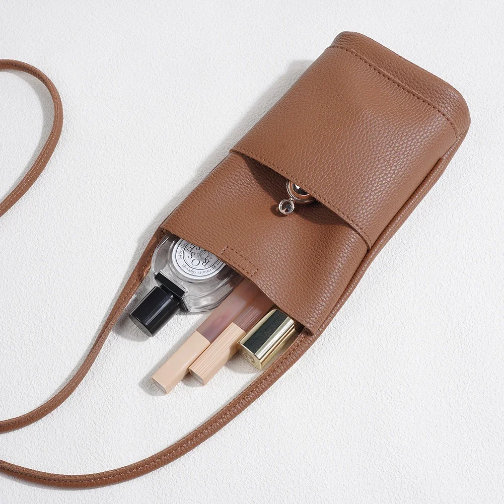 Simple Shoulder Phone Bag Fashionable Soft Pu Leather Wallet Travel Portable Makeup Crossbody Bags High Quality Women Coin Purse