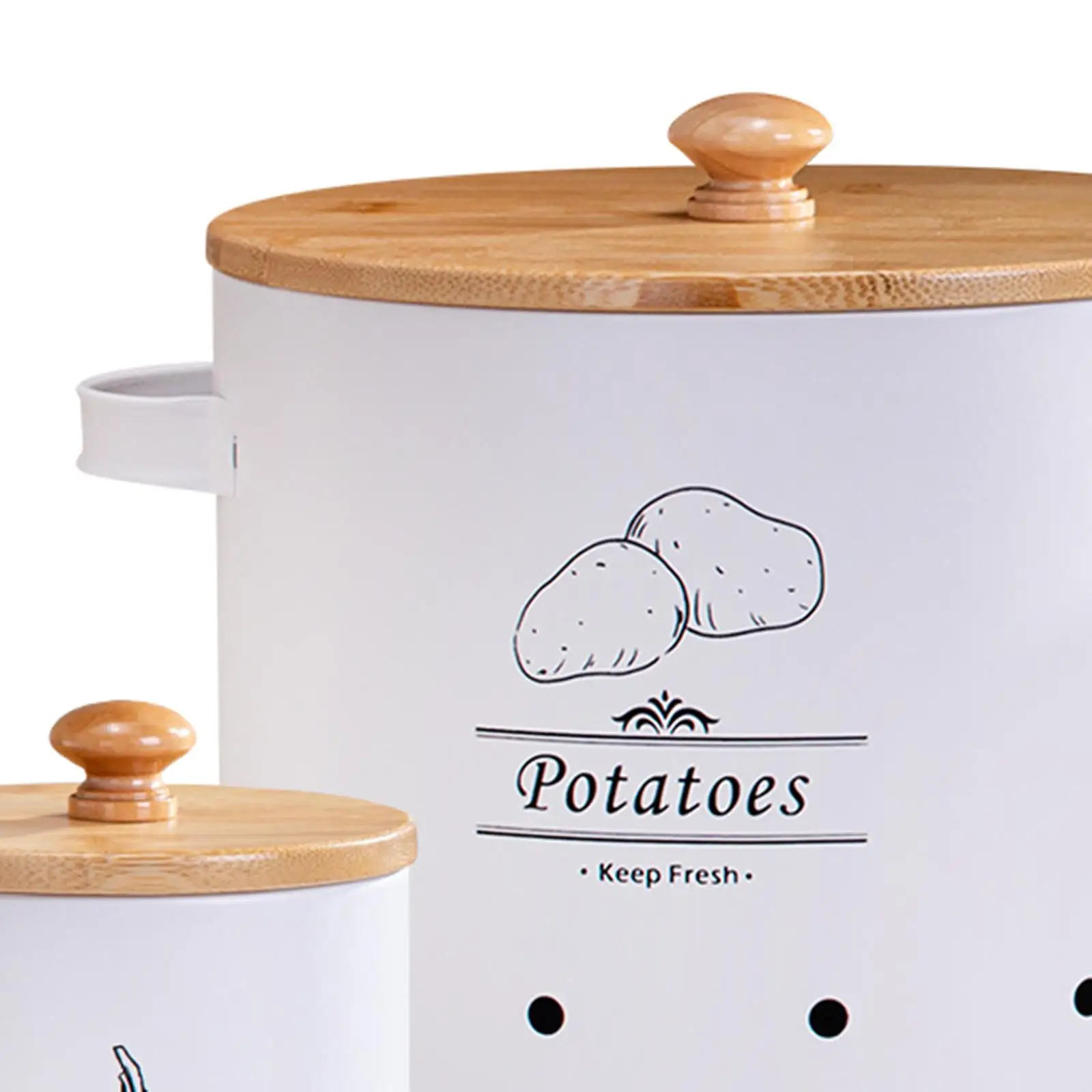 3Pcs Garlic Potato Onion Keeper Fruit Pot Vegetable Storage Tin Food Storage Container Tins Kitchen Storage Containers with Lid