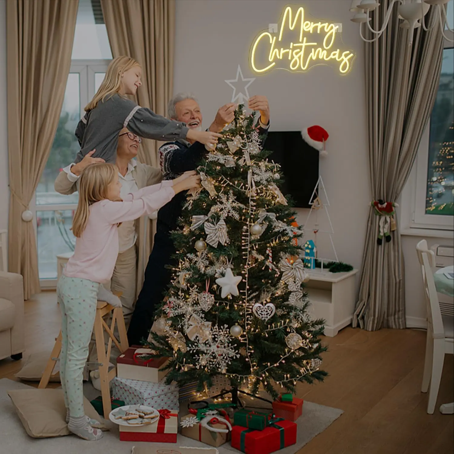 عيد ميلاد سعيد النيون عكس الضوء علامات ل جدار ديكور أضواء عيد الميلاد بار رجل الكهف نادي غرفة الحفلات متجر غرفة نوم الديكور الهدايا #6